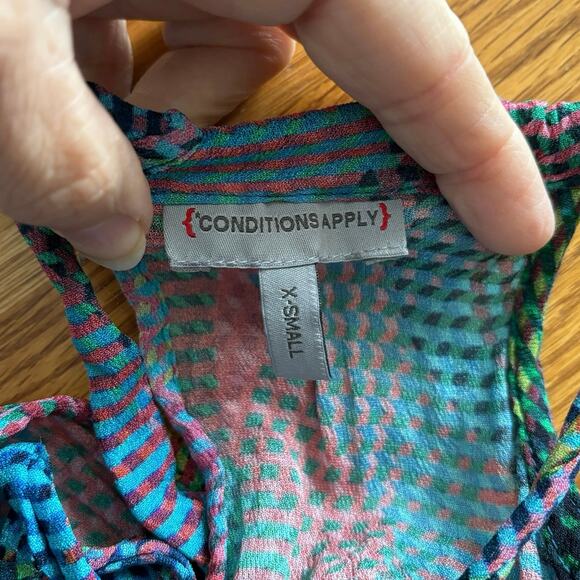 Anthropologie Conditions Apply Size XS Prismatic Geometric Multicolor Blouse - Picture 5 of 7